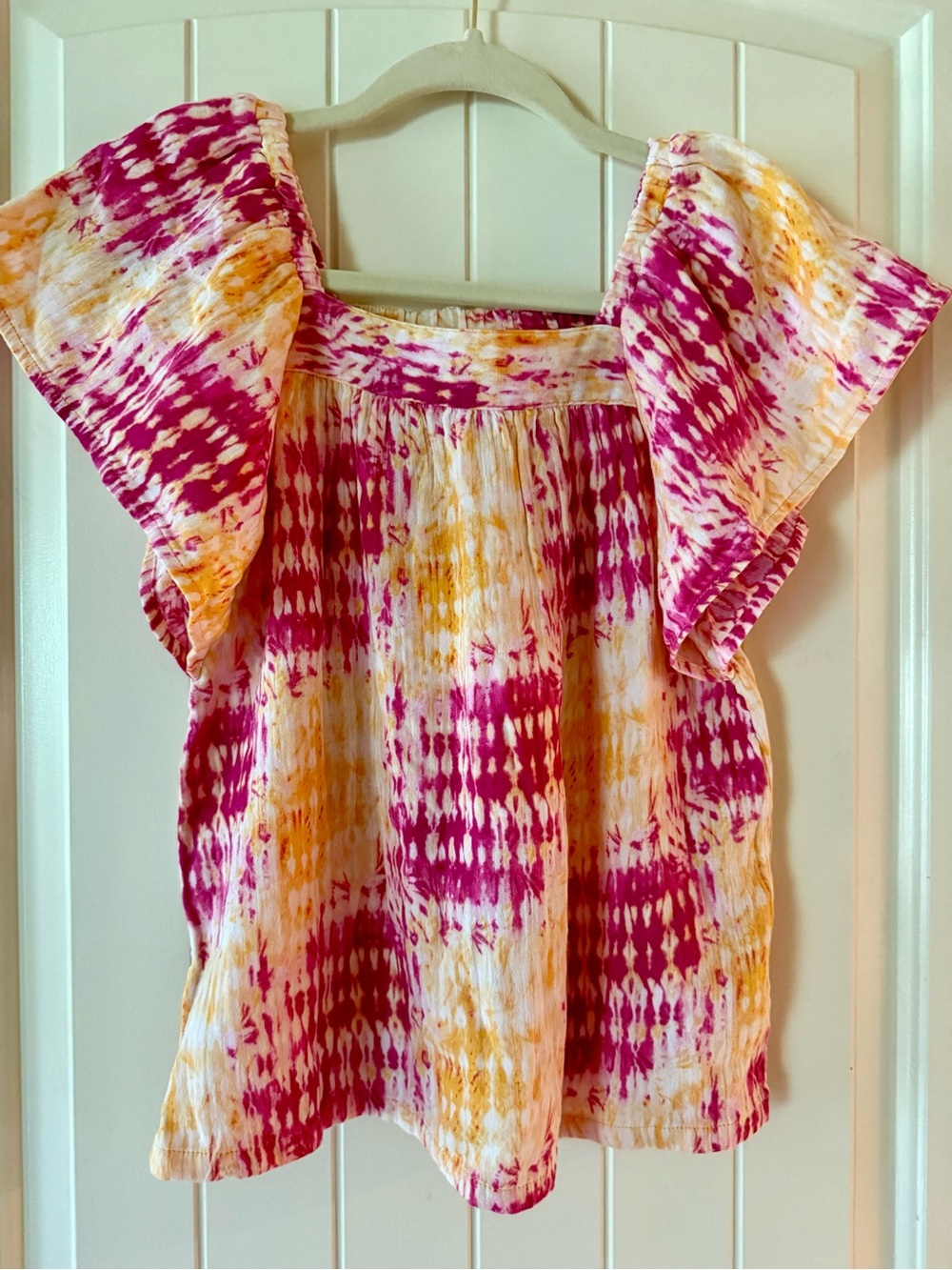 Epic Threads Tie-Dye Flutter Sleeve Tunic - NWT Cotton